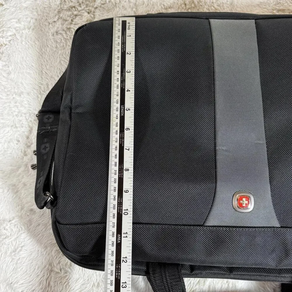 Wenger SwissGear Laptop Briefcase Messenger Bag Black Gray TSA Checkpoint